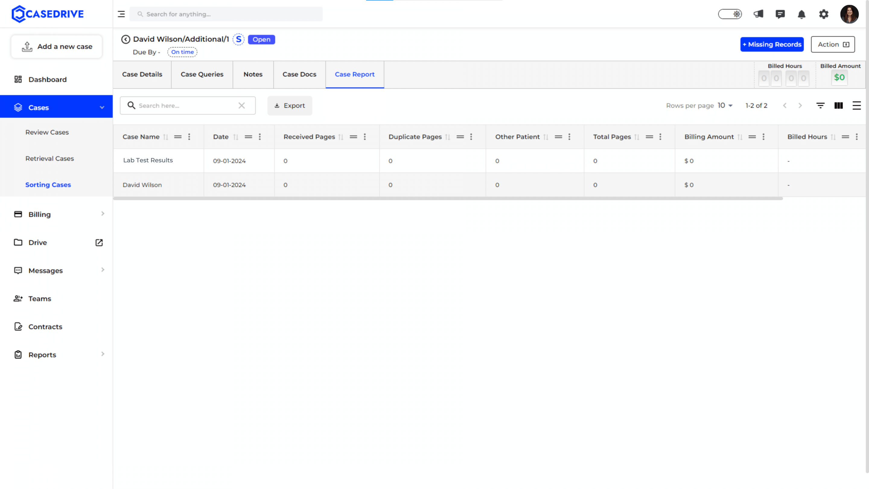 sorting case status_ Open-12