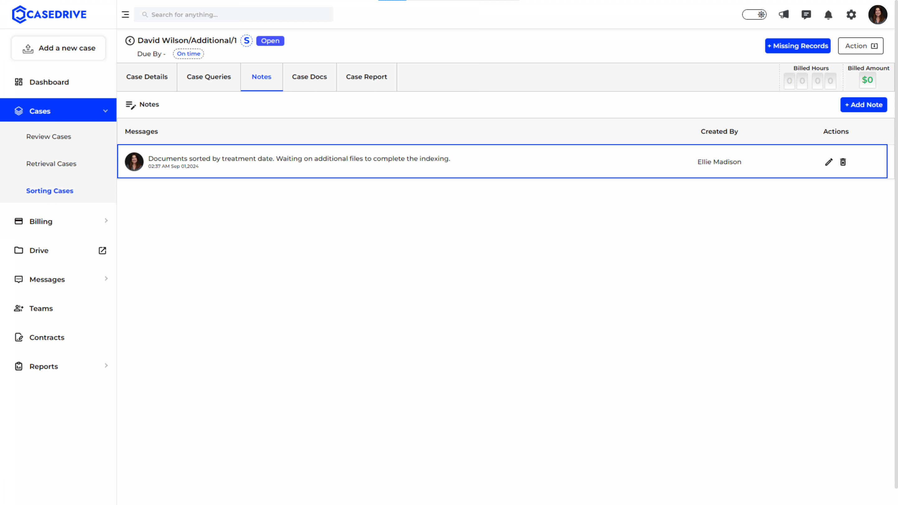 sorting case status_ Open-9