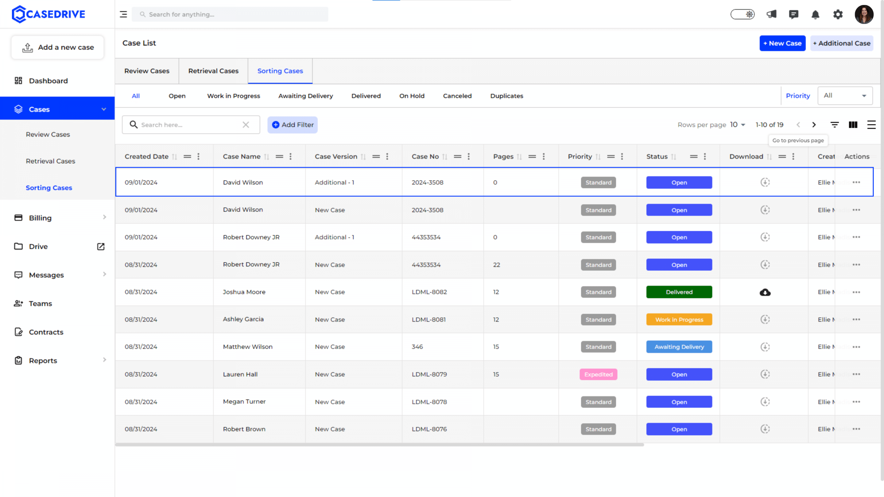 sorting case status_ Open-1